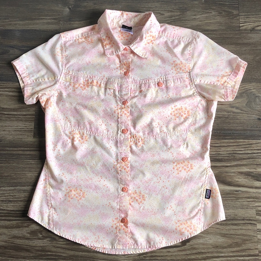 Patagonia Womens Short Sleeve Island Hopper Shirt Button Front 2 52216